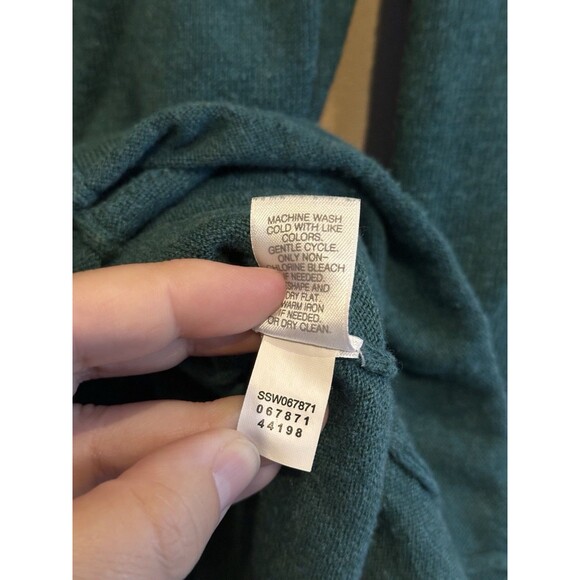 J Jill Size Medium Cotton Cashmere Blend Knit Tunic w/pockets Green V-neck Soft - Picture 5 of 8